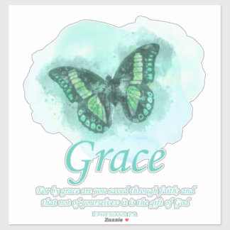 Weibchen Christliche Schmetterlingsverse: Grace Aufkleber