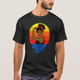 Weibchen Curly Black Afro Afro American T-Shirt