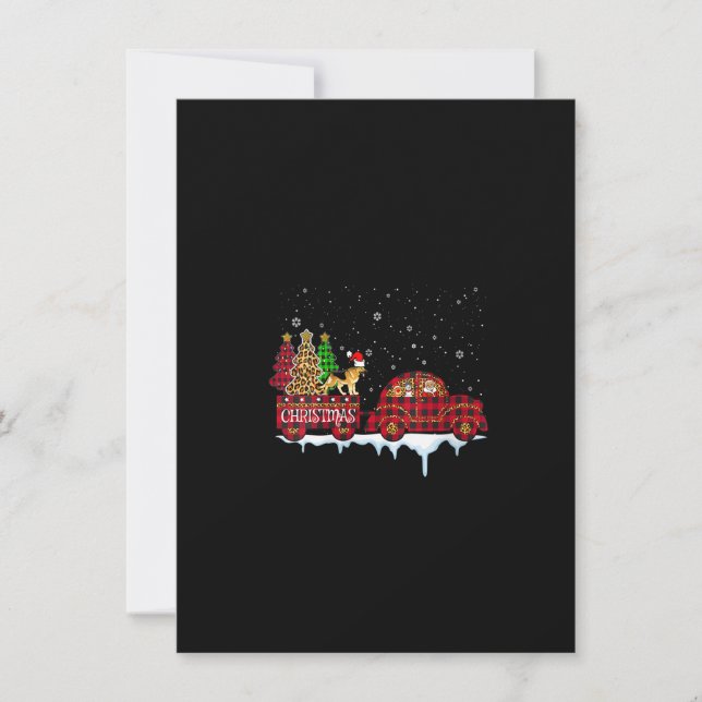 Weibchen Deutscher Schäferhund Dog Christmas Red K Einladung (Vorderseite)