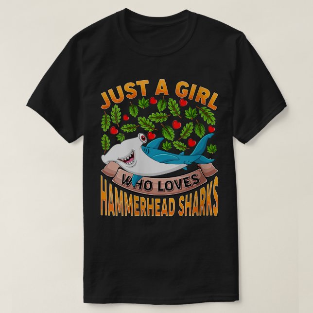 Weibchen Funny Shark Lover Just A Girl, die Liebe  T-Shirt (Design vorne)