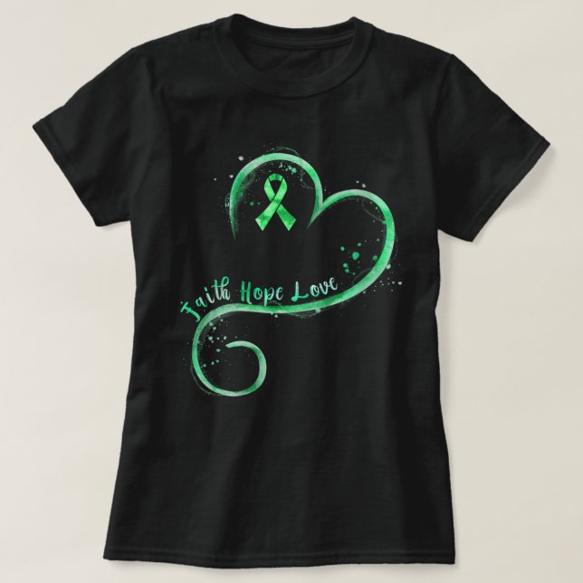 Weibchen Glaube Hoffnung Liebe Grüne Ribbon Nieren T-Shirt (Design vorne)