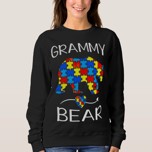 Weibchen Grammy Bären Autismus Sensibilisierung Li Sweatshirt (Vorderseite)