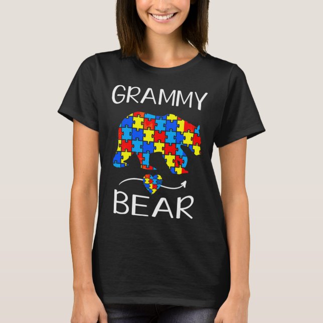 Weibchen Grammy Bären Autismus Sensibilisierung Li T-Shirt (Vorderseite)