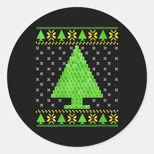 Weibchen Periodischer Tisch Ugi Weihnachtssüßer Runder Aufkleber (Vorderseite)