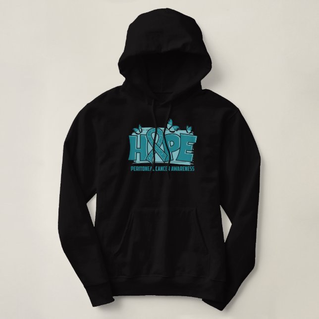 Weibchen Peritoneales Krebsbewusstsein Hoffnung Aq Hoodie (Design vorne)
