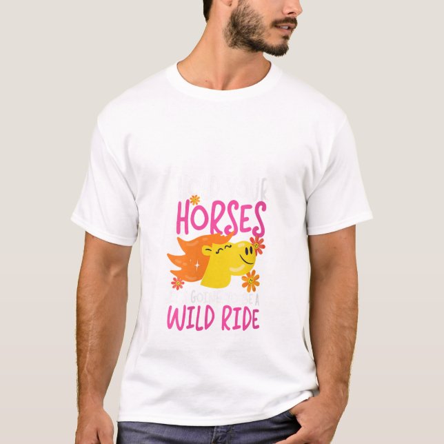 Weibchen Pferden Wildritt Niedliches Pferd / Nec T-Shirt (Vorderseite)