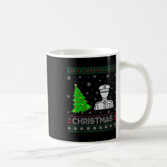 Weibchen Polizei Xmas Tree Lighting Ugly Weihnacht Kaffeetasse (Rechts)