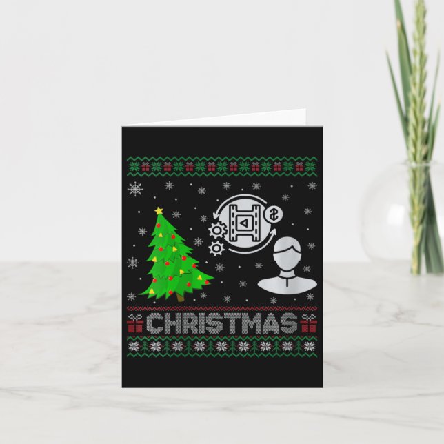 Weibchen Produzent Xmas Tree Lighting Ugly Weihnac Karte (Vorderseite)