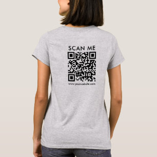 Weibchen QR Code Scan Me Back Print Light Steel Gr T-Shirt
