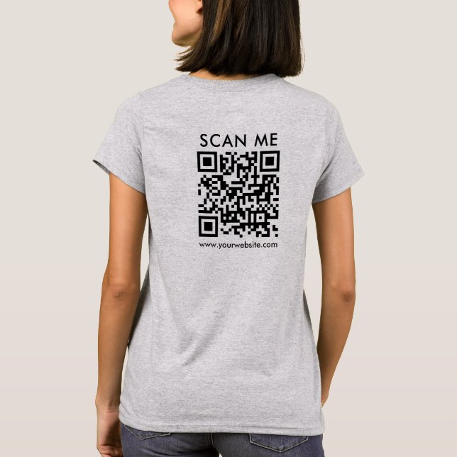 Weibchen QR Code Scan Me Back Print Light Steel Gr T-Shirt (Rückseite)