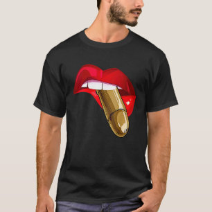 Weibchen Rote Lippe keine Pfefferspray, Art Mädche T-Shirt