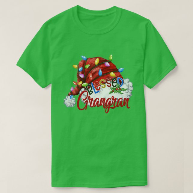 Weibchen Seligen Grangran Weihnachtsmannmütze Xmas T-Shirt (Design vorne)