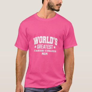 Weibchen Standard Schnauzer für Mama Hundebüt Weiß T-Shirt