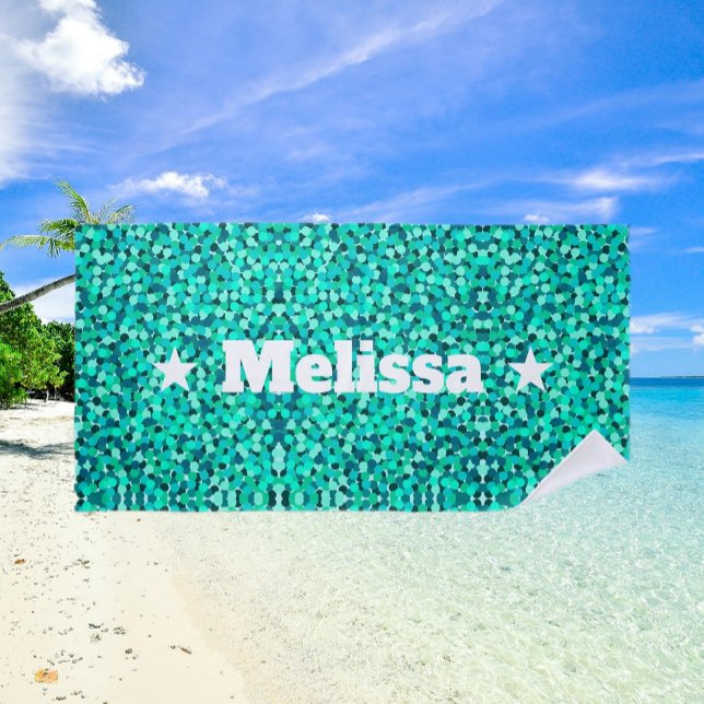 Weiblich Aquamarin Modernes Minimalistisches Vinta Strandtuch (Feminine Teal Modern Minimalist Vintage Beach Towel
)