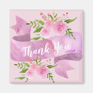 Weiblich Hübsch Chic Floral Rosé Rosa Rose Danke Magnet