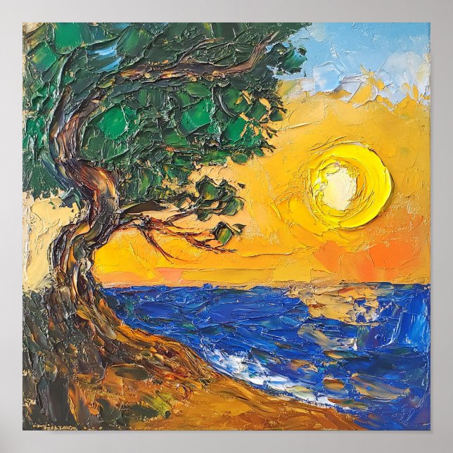 Weibliche Abendhimmel-Wandkunst Condo-Dekor Poster (Vorne)