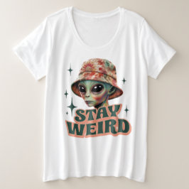 Weibliche Alien Plus Größe T - Shirt für Frauen bl
