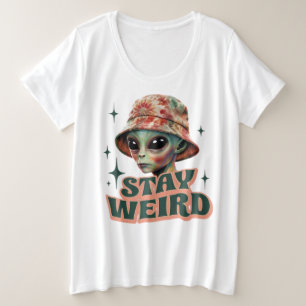Weibliche Alien Plus Größe T - Shirt für Frauen bl