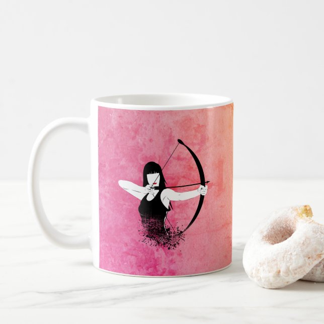 Weibliche Archer Kaffeetasse (Mit Donut)