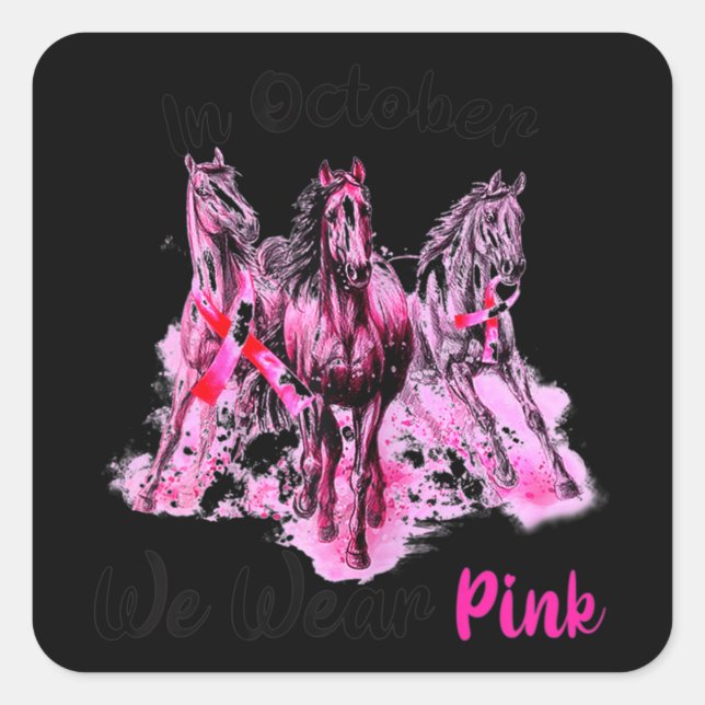 Weibliche Aufmerksamkeit im Oktober tragen wir ros Quadratischer Aufkleber (Vorderseite)