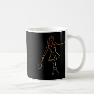 Weibliche Badminton-Spielerin Skizze Shuttle-Spiel Kaffeetasse
