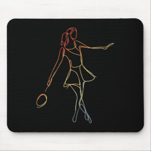 Weibliche Badminton-Spielerin Skizze Shuttle-Spiel Mousepad