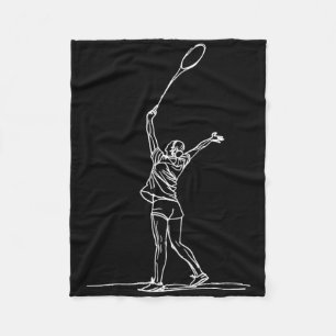 Weibliche Badmintonistin Skizze Federball Fleecedecke
