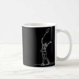 Weibliche Badmintonistin Skizze Shuttle Kaffeetasse