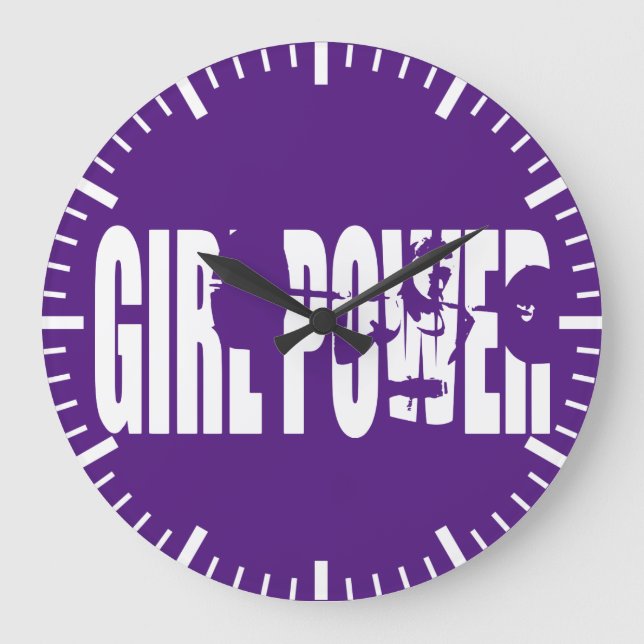 Weibliche Beweggründe - Power von Mädchen Große Wanduhr (Vorderseite)
