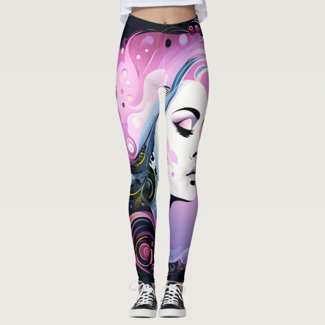 "Weibliche Blüh" Frauenfreundlichkeit Leggings (Vorderseite)