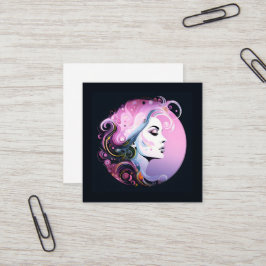 "Weibliche Blüh" Frauenfreundlichkeit Quadratische Visitenkarte