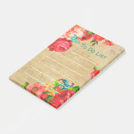 Weibliche Blume zu tun Liste Post it Notes Post-it Klebezettel