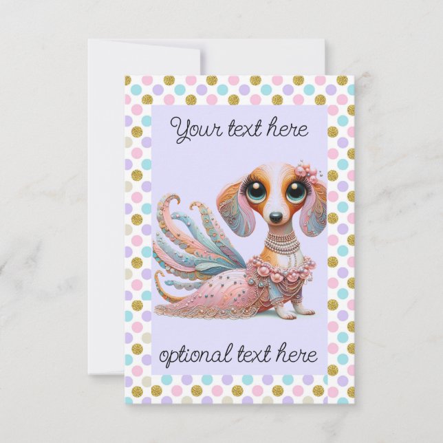 Weibliche Dackel Jedes Party Einladung (Vorderseite)