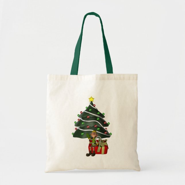 Weibliche Elf Weihnachtsbaum Holiday Tote Tag Tragetasche (Vorne)
