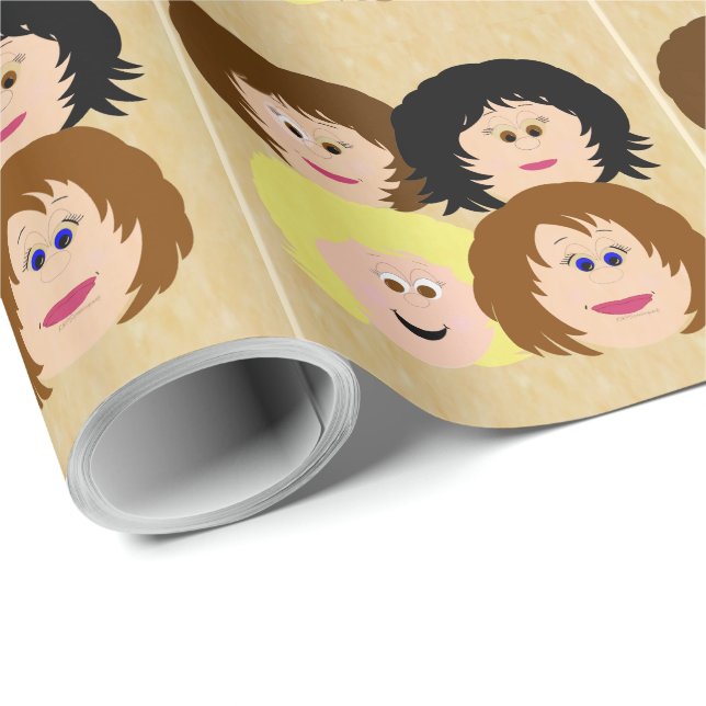 Weibliche Erscheinung (braunes Haar) Geschenkpapier (Rolleneckpunkt)