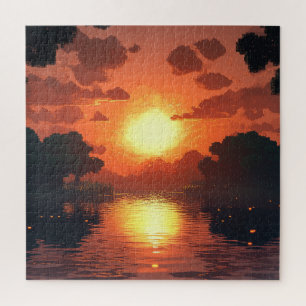 Weibliche Esszimmer-Dekor-Landschaftsdruck Puzzle