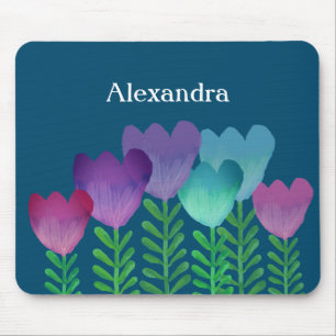 Weibliche farbige Blumenpracht Mousepad