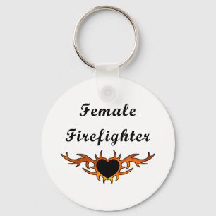Weibliche Feuerwehrmann-Tätowierung Schlüsselanhänger
