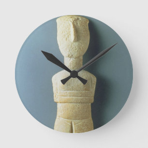 Weibliche Figürchen, frühes Cycladic, c.2800-230 Runde Wanduhr