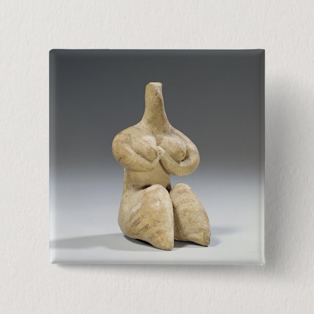 Weibliche Figürchen in der Halaf Art, c.4500 BC Button (Vorderseite)