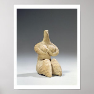 Weibliche Figürchen in der Halaf Art, c.4500 BC Poster