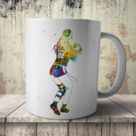 weibliche Flag-Football-Spielerin Kaffeetasse