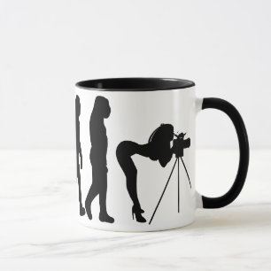 Weibliche Fotograf-Evolutions-Tasse Tasse