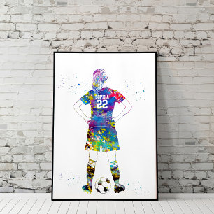 weibliche Fußballspielerin  Poster