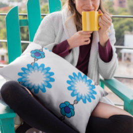 Weibliche Geometrische Blaulöckchen-Blütenblättrig Lendenkissen