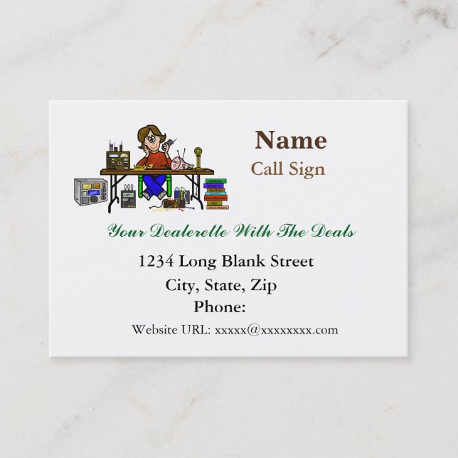 Weibliche Hamfest Radioverkäufer-Visitenkarten Visitenkarte (Vorderseite)
