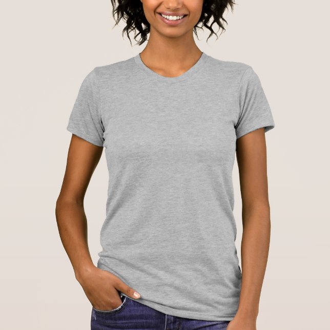Weibliche Heather Gray Bella+Leinwand T-Shirt mit  (Vorderseite)