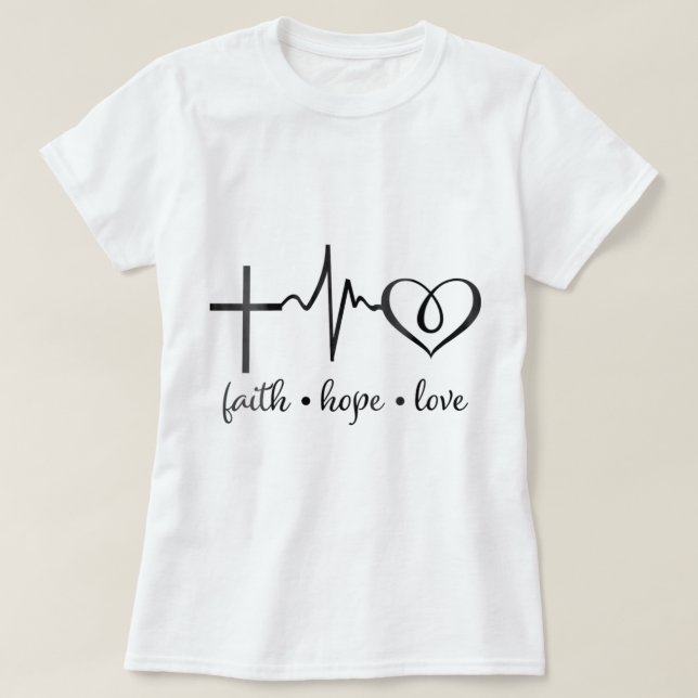 Weibliche Hoffnung und Liebe Christlich John 316 T-Shirt (Design vorne)