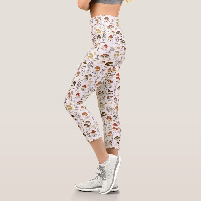 Weibliche Holzpolstermuster Capri Leggings (Links)