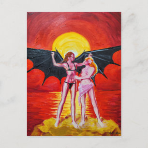 Weibliche Icarus Postkarte